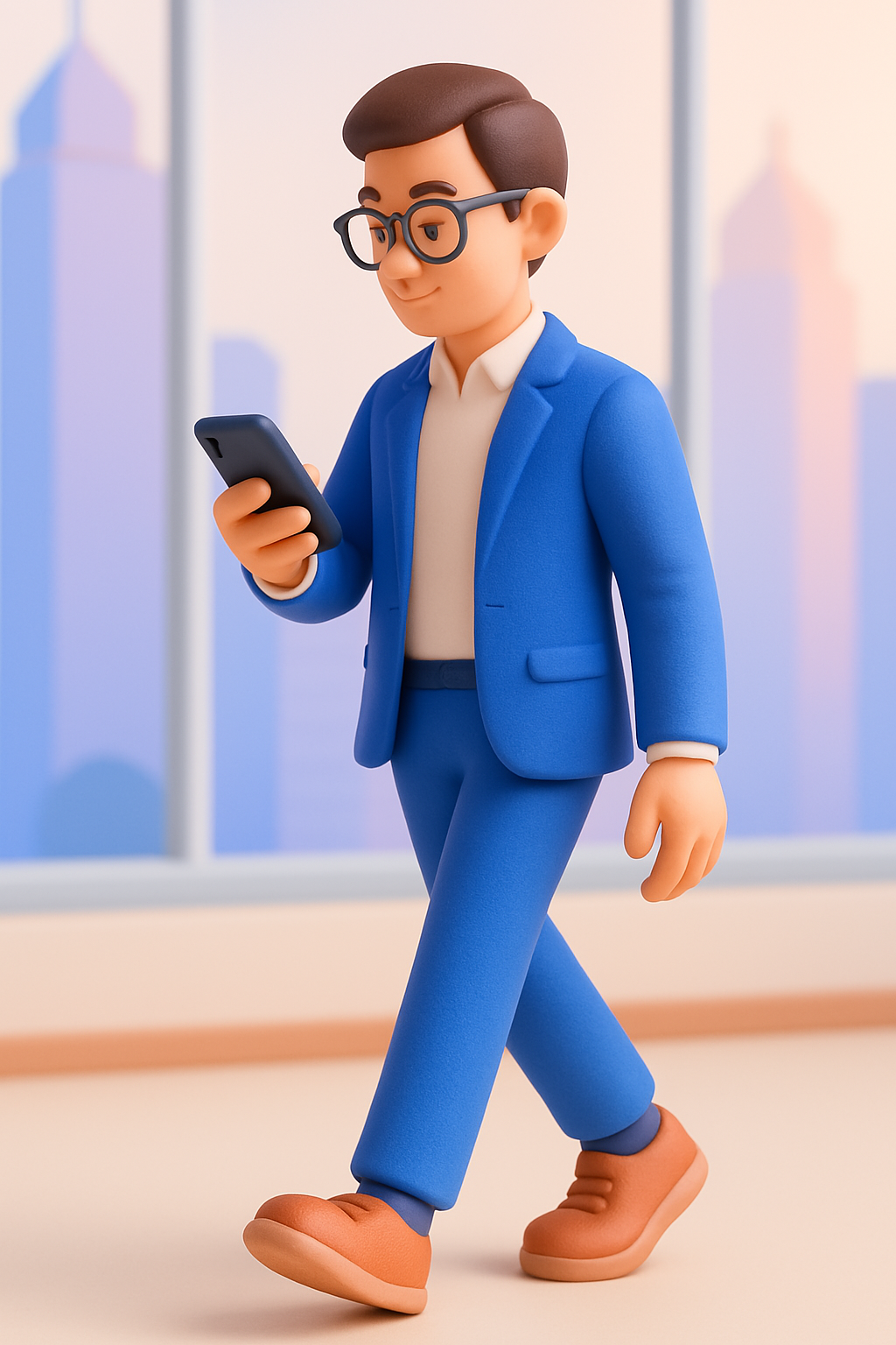 Business consultant looking at phone